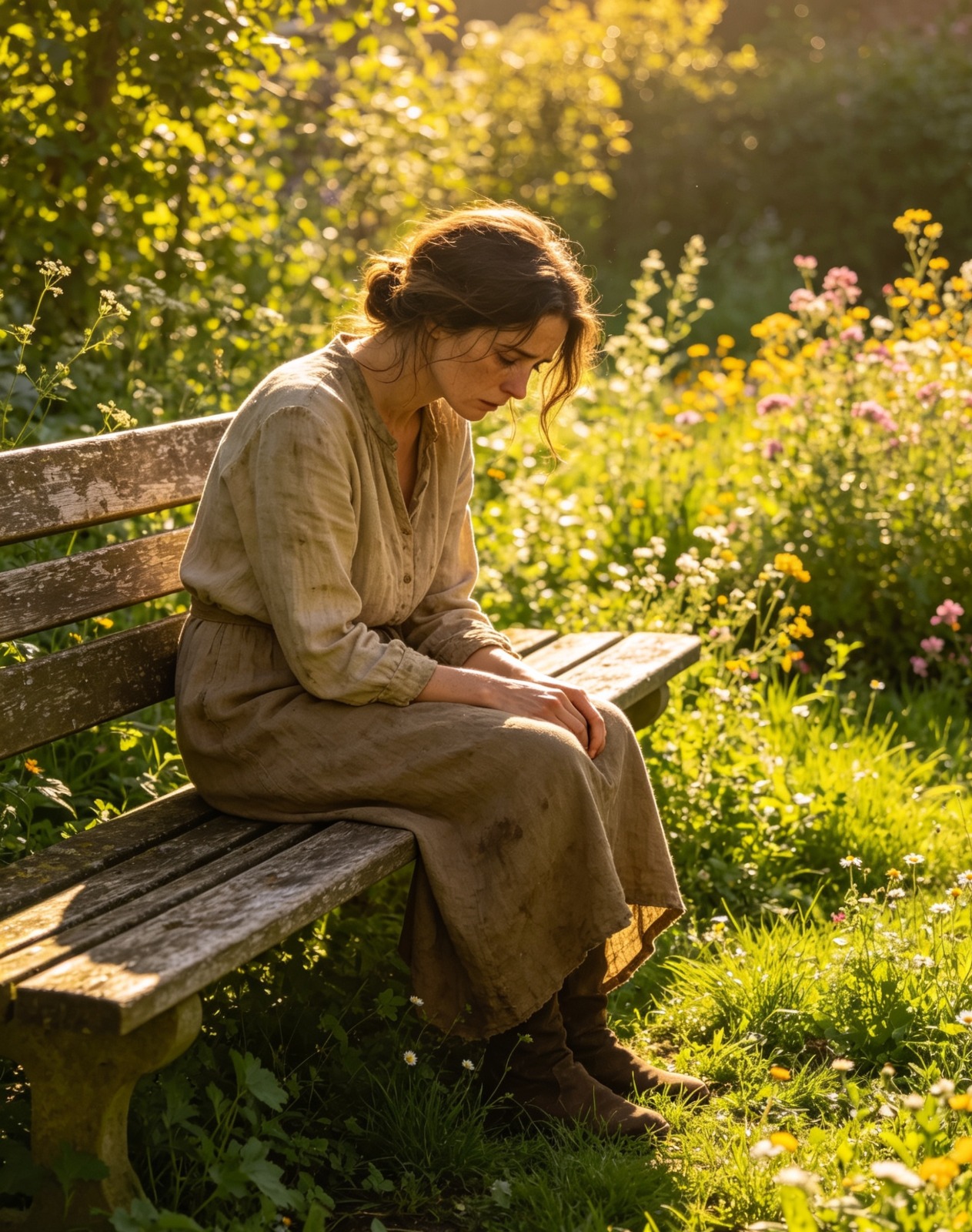 Person sitting on a park bench — placeholder image